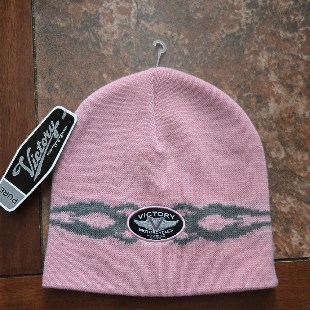Victory Pink and Gray Beanie